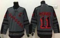 New York Rangers -11 Mark Messier Charcoal Cross Check Fashion Stitched NHL Jersey