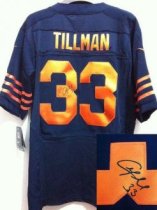 Nike Bears -33 Charles Tillman Navy Blue 1940s Throwback Stitched NFL Elite Autographed Jersey