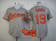 Autographed MLB Baltimore Orioles #19 Chris Davis Grey Cool Base Stitched Jersey