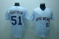 Milwaukee Brewers -51 Trevor Hoffman Stitched White Blue Strip MLB Jersey