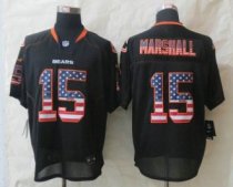 New Nike Chicago Bears -15 Brandon Marshall USA Flag Fashion Black Elite Jerseys