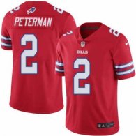 Nike Bills -2 Nathan Peterman Red Stitched NFL Limited Rush Jersey