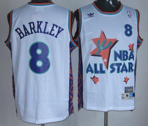 Phoenix Suns -8 Charles Barkley White 1995 All Star Throwback Stitched NBA Jersey