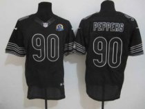 Nike Bears -90 Julius Peppers Black Shadow With Hall of Fame 50th Patch Stitched NFL Elite Jersey