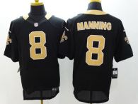 Nike New Orleans Saints #8 Archie Manning Black Team Color Men's Stitched NFL Elite Jersey