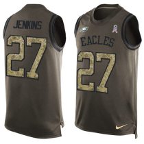 Nike Eagles -27 Malcolm Jenkins Green Stitched NFL Limited Salute To Service Tank Top Jersey