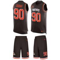 Browns -90 Emmanuel Ogbah Brown Team Color Stitched NFL Limited Tank Top Suit Jersey