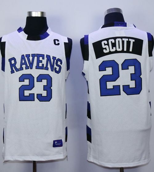 One Tree Hill Ravens -23 Nathan Scott White Stitched Basketball Jersey