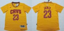 Cleveland Cavaliers -23 LeBron James Yellow Short Sleeve Stitched NBA Jersey