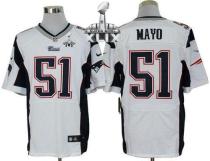 Nike New England Patriots -51 Jerod Mayo White Super Bowl XLIX Mens Stitched NFL Elite Jersey