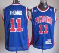 Throwback Detroit Pistons -11 Thomas Blue Stitched NBA Jersey
