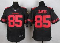 Nike San Francisco 49ers #85 Vernon Davis Black Alternate Men‘s Stitched NFL Elite Jersey