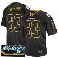 Nike Pittsburgh Steelers #83 Heath Miller Lights Out Black Men's Stitched NFL Elite Autographed Jers