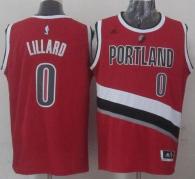 Portland Trail Blazers -0 Damian Lillard Red Stitched NBA Jersey