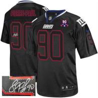 Nike New York Giants #90 Jason Pierre-Paul Lights Out Black With 1925-2014 Season Patch Men's Stitch