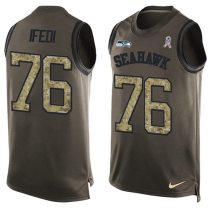Nike Seahawks -76 Germain Ifedi Green Stitched NFL Limited Salute To Service Tank Top Jersey