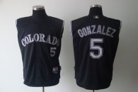 Colorado Rockies -5 Carlos Gonzalez Black Vest Style Stitched MLB Jersey