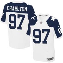 Nike Cowboys -97 Taco Charlton White Thanksgiving Stitched NFL Throwback Elite Jersey