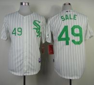 Chicago White Sox -49 Chris Sale White Green Strip St  Patrick's Day Stitched MLB Jersey