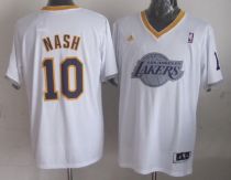 Los Angeles Lakers -10 Steve Nash White 2013 Christmas Day Swingman Stitched NBA Jersey