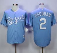 Kansas City Royals -2 Alcides Escobar Light Blue Alternate 1 New Cool Base Stitched MLB Jersey