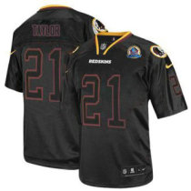 Nike Redskins -21 Sean Taylor Lights Out Black With Hall of Fame 50th Patch Stitched NFL Elite Jerse