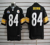 Nike Pittsburgh Steelers #84 Antonio Brown Black Team Color With Hall of Fame 50th Patch Men's Stitc
