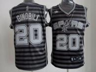 San Antonio Spurs -20 Manu Ginobili Black Grey Groove Stitched NBA Jersey