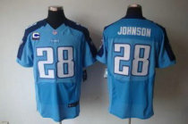 Nike Titans -28 Chris Johnson Light Blue Team Color With C Patch Stitched NFL Elite Jersey