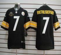 Nike Pittsburgh Steelers #7 Ben Roethlisberger Black Team Color With 80TH Patch Men's Stitched NFL E