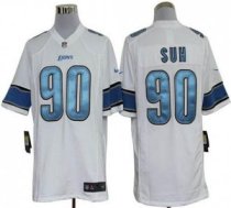 Nike Lions -90 Ndamukong Suh White Stitched NFL Game Jersey