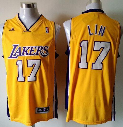 Revolution 30 Los Angeles Lakers -17 Jeremy Lin Gold Home Stitched NBA Jersey