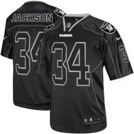 Nike Oakland Raiders #34 Bo Jackson Lights Out Black Men's Stitched NFL Elite Jersey
