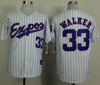 Mitchell And Ness 1982 Expos -33 Larry Walker White Black Strip  Throwback Stitched MLB Jersey