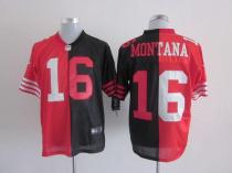 Nike San Francisco 49ers #16 Joe Montana Black Red Men‘s Stitched NFL Elite Split Jersey