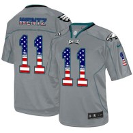 NFL Philadelphia Eagles -11 Carson Wentz Lights Out Grey Stitched NFL Elite USA Flag Fashion Jersey