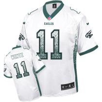 Nike Eagles -11 Carson Wentz White Stitched NFL Elite Drift Fashion Jersey