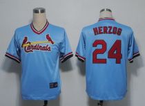 Mitchell And Ness St Louis Cardinals #24 Whitey Herzog Blue Throwback Stitched MLB Jersey