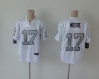 Nike Oakland Raiders #17 Denarius Moore White Silver No Men's Stitched NFL Elite Jersey