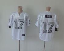 Nike Oakland Raiders #17 Denarius Moore White Silver No Men's Stitched NFL Elite Jersey