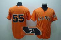 MLB San Francisco Giants #55 Tim lincecum Stitched Orange Autographed Jersey