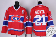 Autographed Montreal Canadiens -21 Brian Gionta Stitched Red New CH NHL Jersey