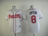 Atlanta Braves #8 Justin Upton White Cool Base Stitched MLB Jersey