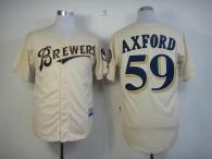Milwaukee Brewers -59 John Axford Cream YOUniform Cool Base Stitched MLB Jersey