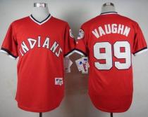 Cleveland Indians -99 Ricky Vaughn Red 1974 Turn Back The Clock Stitched MLB Jersey