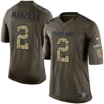 Nike Cleveland Browns -2 Johnny Manziel Green Stitched NFL Limited Salute to Service Jersey