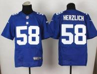 Nike New York Giants #58 Mark Herzlich Royal Blue Team Color Men's Stitched NFL Elite Jersey