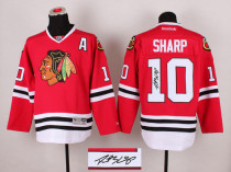 Autographed Chicago Blackhawks -10 Patrick Sharp Stitched Red NHL Jersey