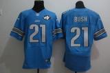 Nike Detroit Lions #21 Reggie Bush Blue Team Color With WCF Patch Men's Stitched NFL Elite Jersey