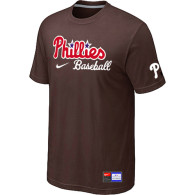 Philadelphia Phillies  Nike Short Sleeve Practice T-Shirt Brown